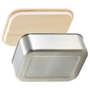 タッパー フードコンテナー 「木蓋付きステンレスフードコンテナー」 1030ml キッチン用品 保存容器 596551 15-046