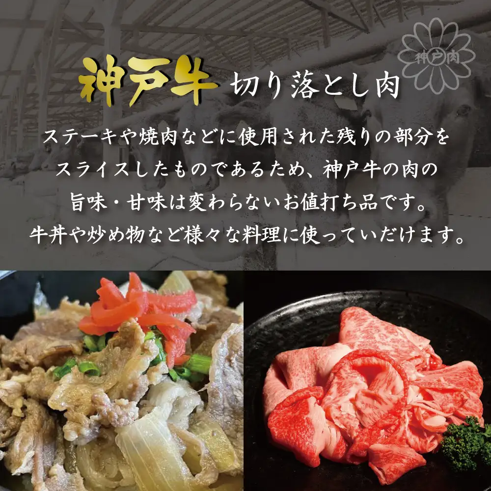 神戸牛切り落とし肉（800g） [肉 牛肉 神戸牛 最高級肉 神戸ビーフ 神戸肉 但馬牛　切り落とし 家庭用 お取り寄せ 加東市 兵庫県]