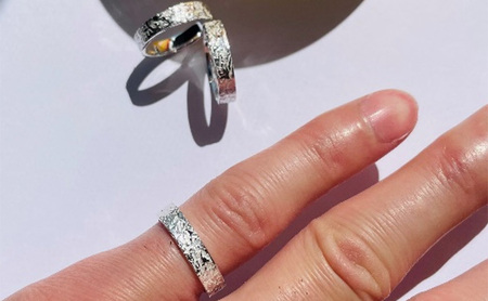 シルバーリング  / レディース メンズ シルバー アクセサリー ハンドメイド ［Moon Surface Ring ］