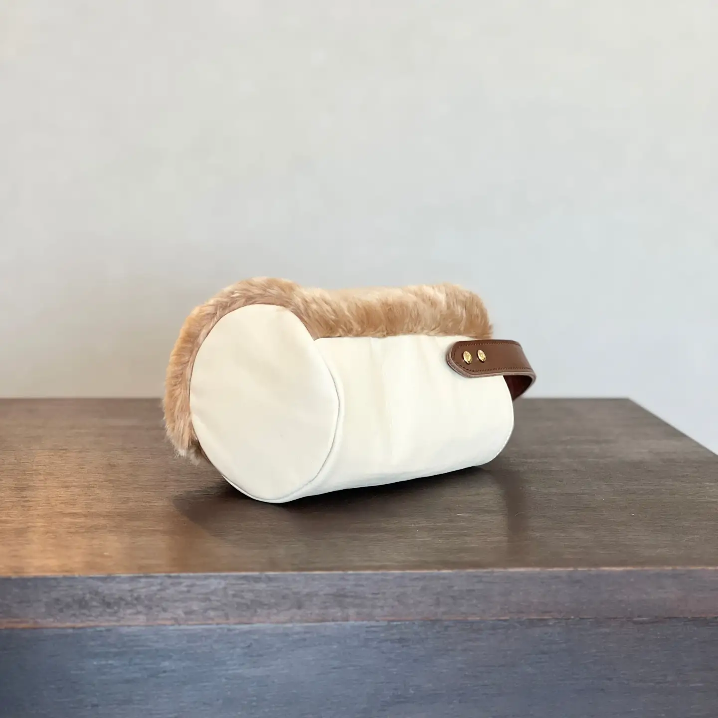 バンビ柄エコファー 2WAYバケツミニバッグ（ベージュ）CUSTOM BAG Milih 48-004