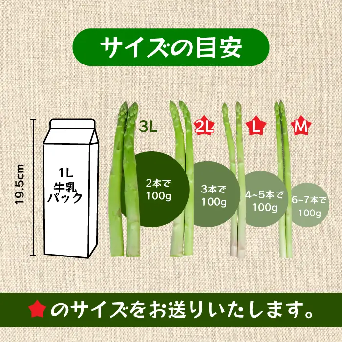 モーモーアスパラ 夏芽 M / L / 2L セット 1.2kg（6月上旬から順次発送) 日田市 アスパラガス[ARAI038]