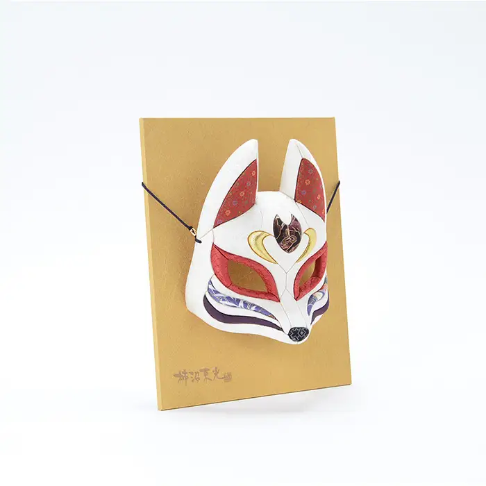 木目込神楽（狐面/白） | お面 面きつね 五穀豊穣 家内安全 商売繁盛 縁起 縁起の良いもの 日本古来 木目込み 技術 華やか 伝統的な商品 埼玉県 越谷市