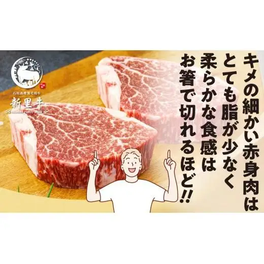 石垣島産 黒毛和牛 新里牛 厚切りヒレステーキ（訳あり・形がふぞろい・不定貫）合計400g以上 　SZ-30