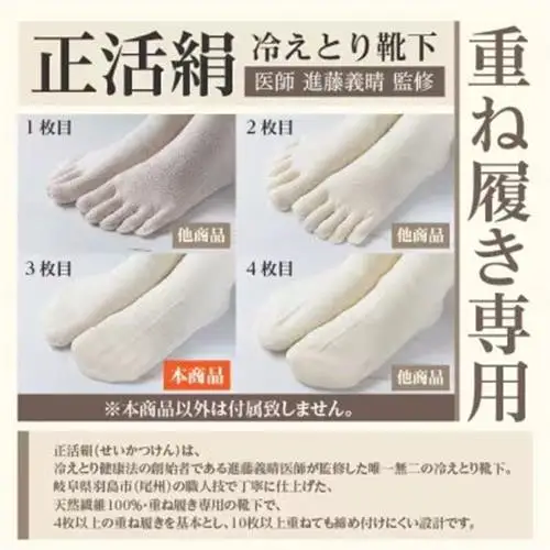 正活絹 冷えとり靴下 シルク先丸 4足セット(Mサイズ)_装飾品・工芸品  服飾小物 _【1584083】