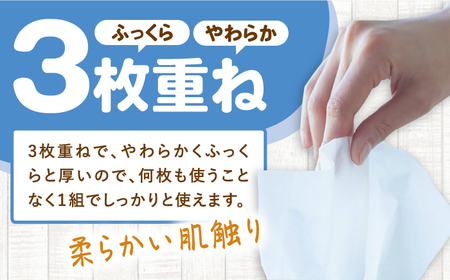 【4回定期便(3ヵ月に1回お届け)】 水に流せる 3枚重ね ティッシュ ソフトパック 30パック (1パック:100組(300枚)入り) 【河野製紙株式会社】[ATAJ021]