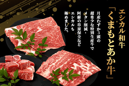 8月終了【エシカル和牛】あか牛の極み すき焼き&焼き肉セット【1kg】 カタ バラ 角切り すき焼き スキヤキ すきやき 焼肉 やきにく 熊本 あか牛 牛肉 赤身 和牛 国産 1キロ 033-0507