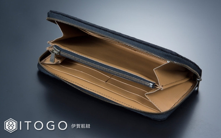 伝統的工芸品 伊賀組紐 長財布歌舞伎：墨黒【itog0006】