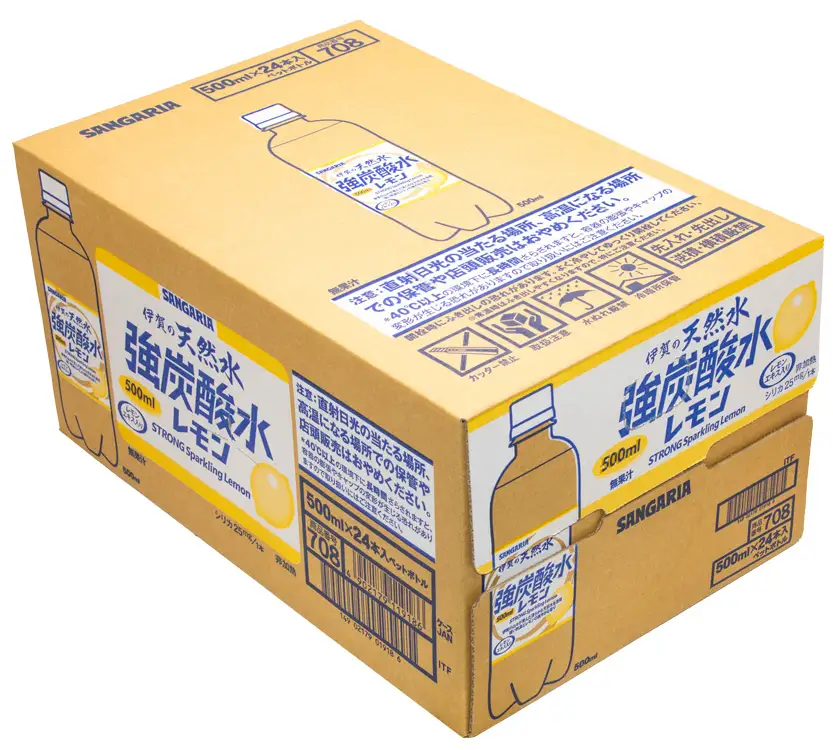 炭酸 【レモン】サンガリア 伊賀の天然水 強炭酸水レモン2ケース（500ml×48本） 【igge0004】