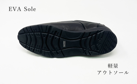 カジュアルシューズ 鹿革 4E 黒 カジュアルシューズ 24.0cm