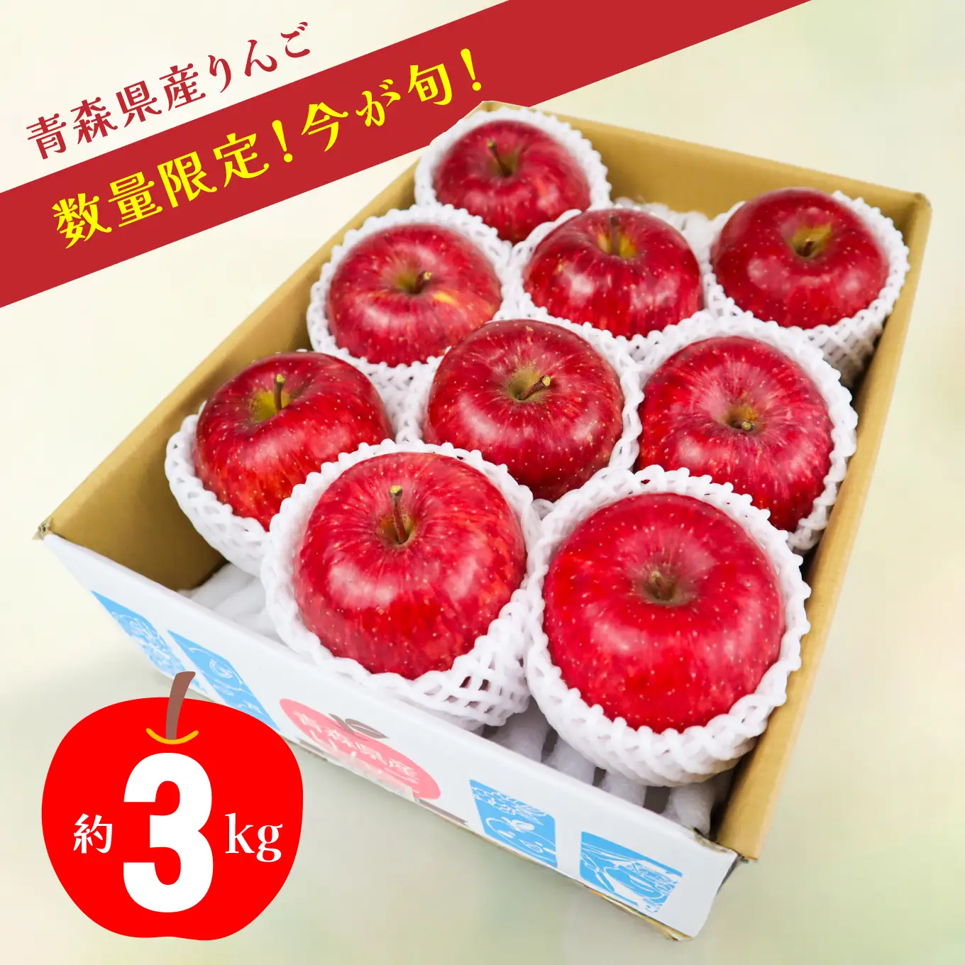 【期間限定】年内にお届け！青森県産 サンふじ 3kg りんご 年内配送 家庭用 贈答用