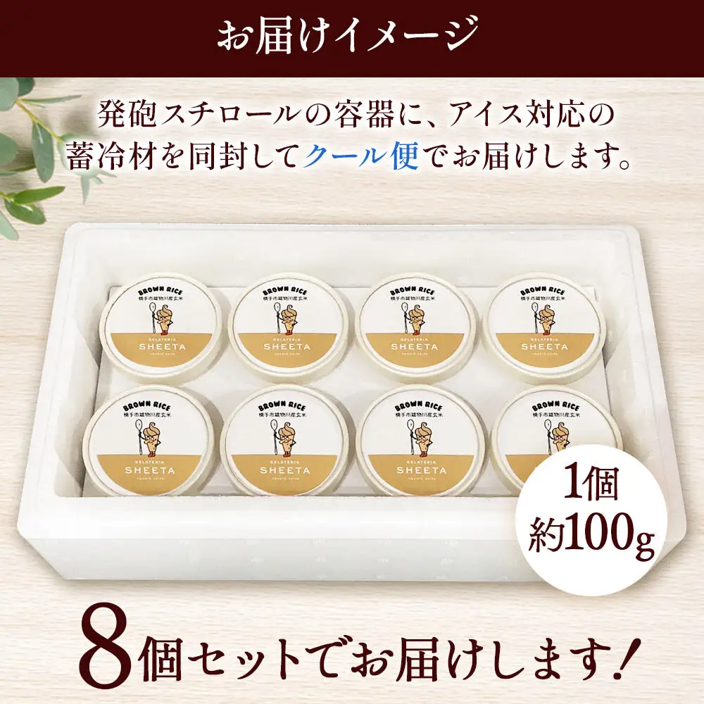 ジェラート 玄米 約100g×8個