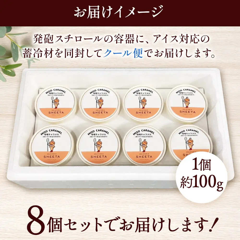 ジェラート 味噌キャラメル 約100g×8個