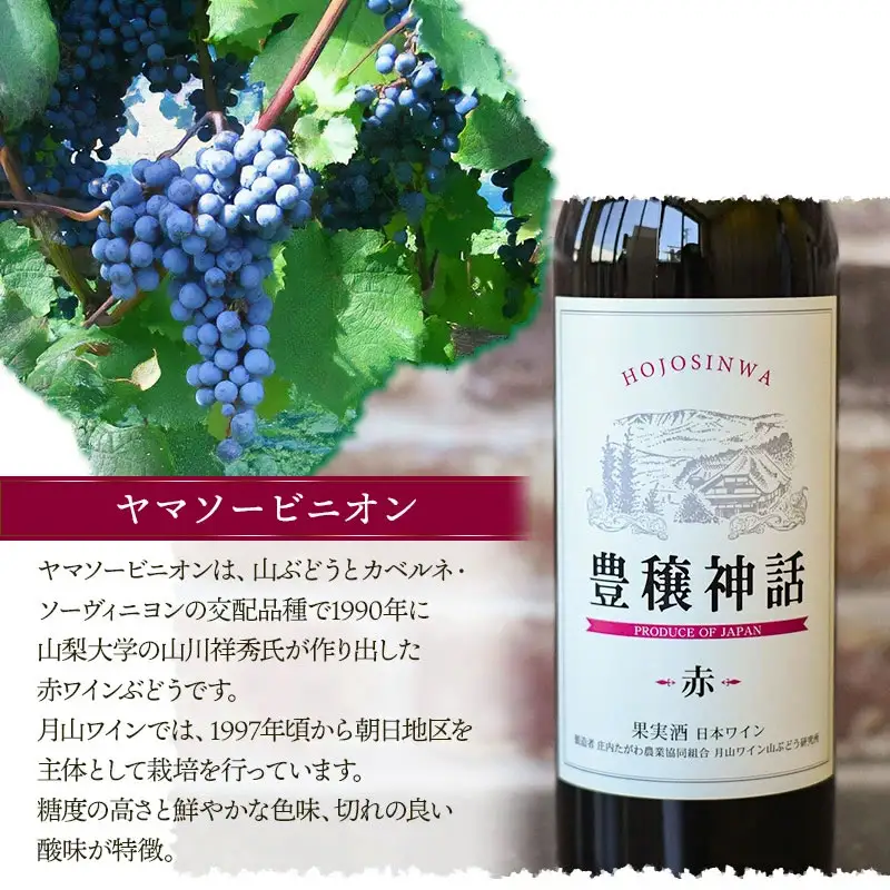 月山ワイン　豊穣神話　赤白セット　720ml×2本　K19-735