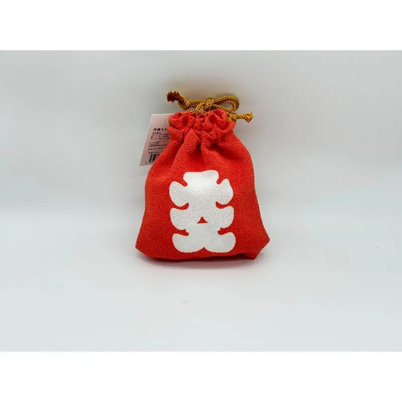 丹後ちりめん 祭巾着（だるま） サイズ：約17cm×13cm