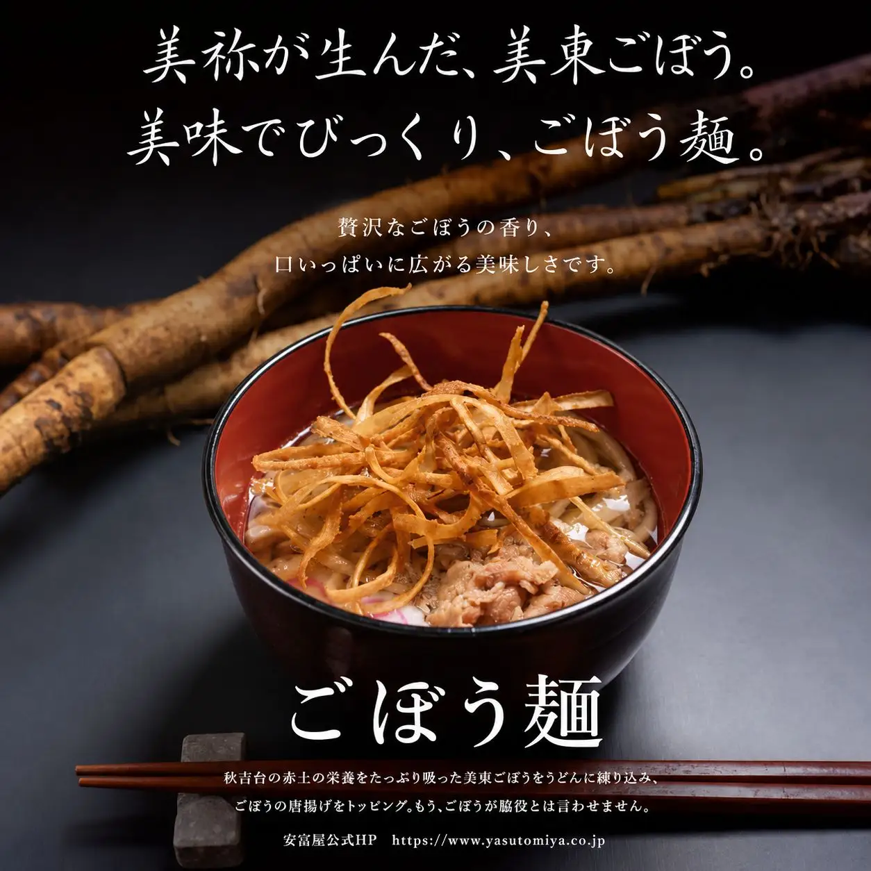 【安富屋】ごぼう麺３箱セット(４食入り×３箱）【山口県産美東ごぼう使用】