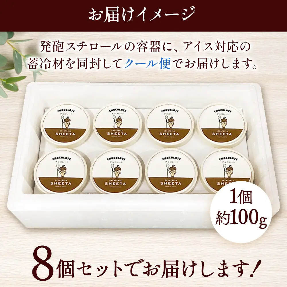 ジェラート チョコ 約100g×8個
