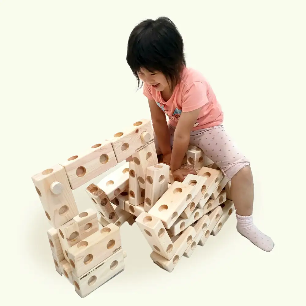 木製ブロック ズレンガ 50ピース[AQBH011] 木 おもちゃ ブロック