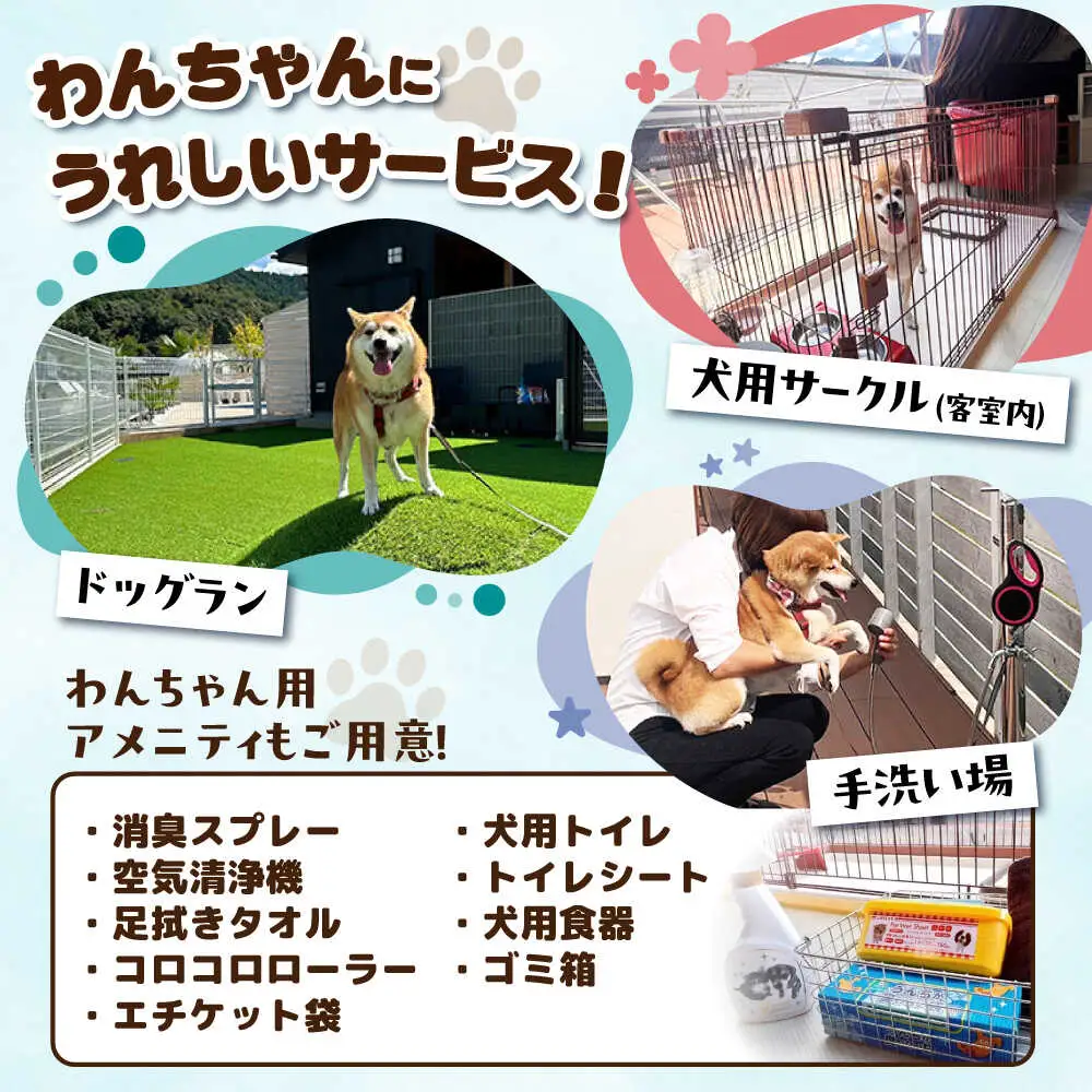 愛犬と一緒に泊まれる太陽の棟ご宿泊券 (一泊朝夕食付き / 最大6名様) [AQCG003]グランピング