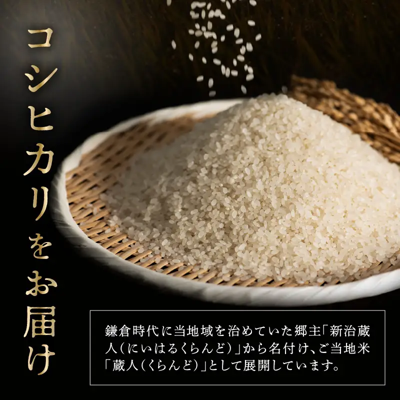 【定期便6回】令和8年産 特別栽培米コシヒカリ 蔵人（くらんど） 精米5kg