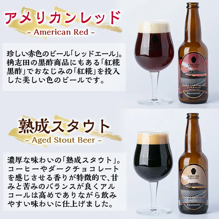 K-066 クラフトビール5本セット【福山黒酢】霧島市 ビール クラフトビール ご当地ビール 地ビール お酒 かくいだ 桷志田 飲み比べ スマッシュ ベルジャンホワイト アメリカンレッド 熟成スタウト 乳酸発酵ゆずサワー
