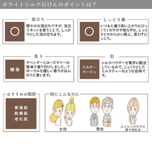 カフェ・ド・サボンの天然手作り石けん ホワイトシルク石けん n1220203