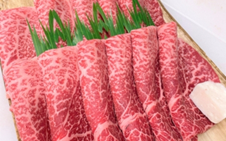希少和牛 熊野牛特上モモ しゃぶしゃぶ用 約500g ＜冷蔵＞ 下岡精肉店 熊野牛 モモ 霜降り【sim103A】