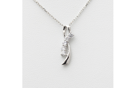 ネックレス プラチナ PT900 ダイヤモンド 0.2ct リボン モチーフ レディース ペンダント【f132-pt】