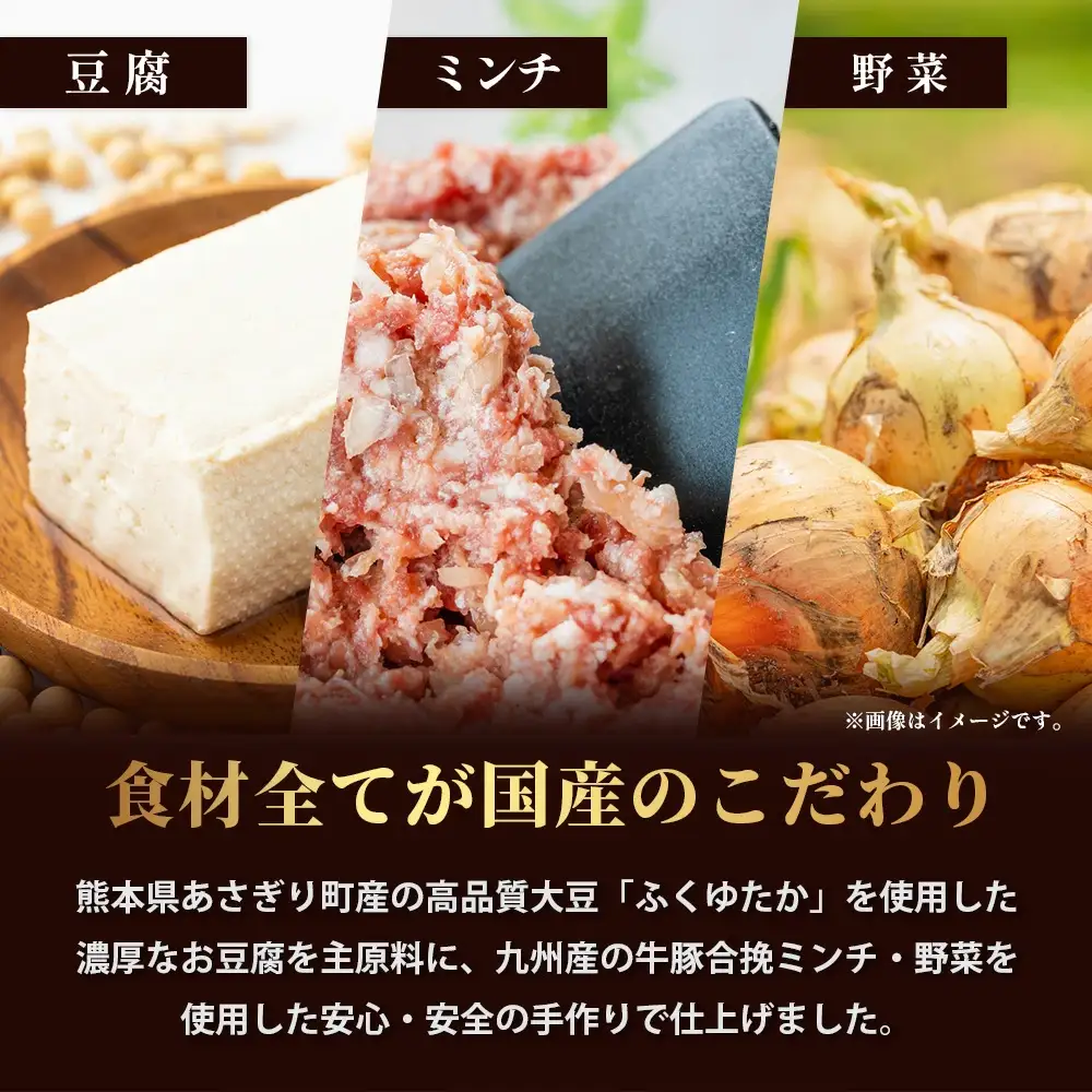 【最短4～7営業日発送】自家製 豆腐 ハンバーグ (100g×15個) 温めるだけ 調理済 115-0505