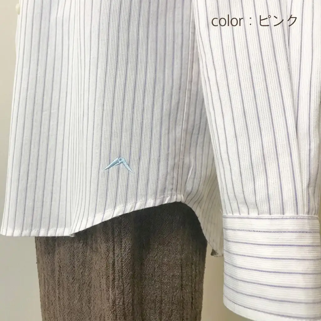 【遠州織物】武襯衣 先染ストライプドビー織シャツ メンズ 長袖 ピンク ファッション 服 男性  ピンクL