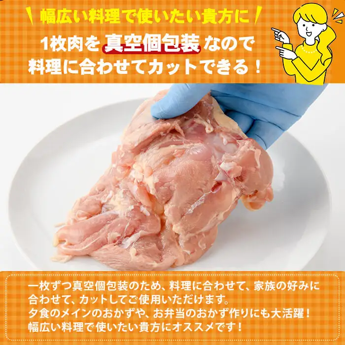 宮崎県産若鶏もも肉(計3.8kg以上・鶏もも一枚肉250～350g×10～12枚) 鳥肉  国産 冷凍  【NK-03】【南九フーズ】