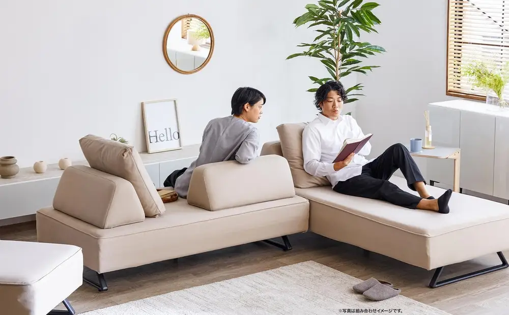 【本体取替カバー(同色)セット】 ミゲル ソファ 160cm 3人掛け スモークアイボリー【モーブル】【大川家具】