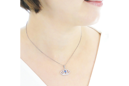 ネックレス プラチナ PT900 ダイヤモンド 約0.43ct タンザナイト 【f258-pt-ta】