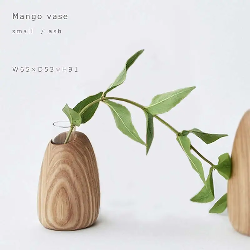 木製一輪挿し Mango vase（マンゴーベース） small ash／SASAKI HOKKAIDO WOOD F6S-463