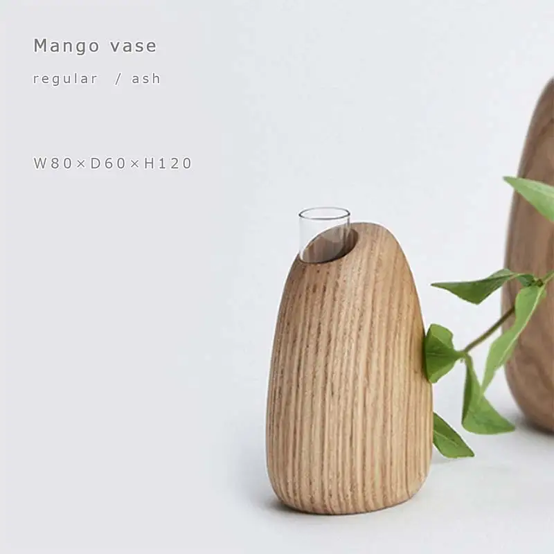 木製一輪挿し Mango vase（マンゴーベース） regular ash／SASAKI HOKKAIDO WOOD F6S-462