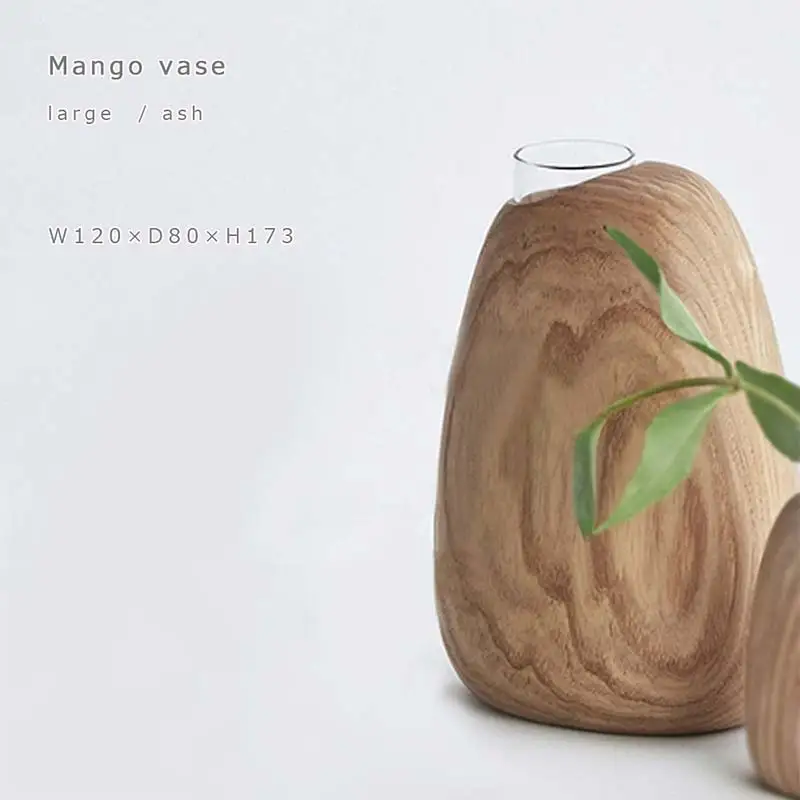 木製一輪挿し Mango vase（マンゴーベース） large ash／SASAKI HOKKAIDO WOOD F6S-461