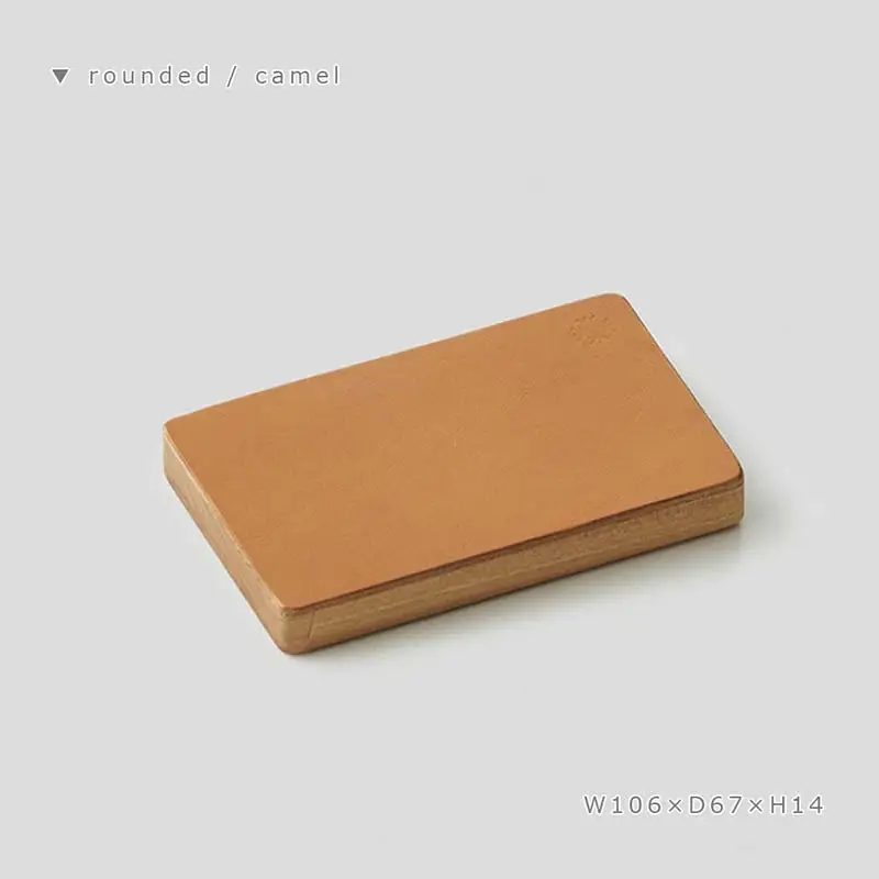 木製名刺入れ Flap card case（フラップカードケース） rounded camel／SASAKI HOKKAIDO WOOD F6S-459