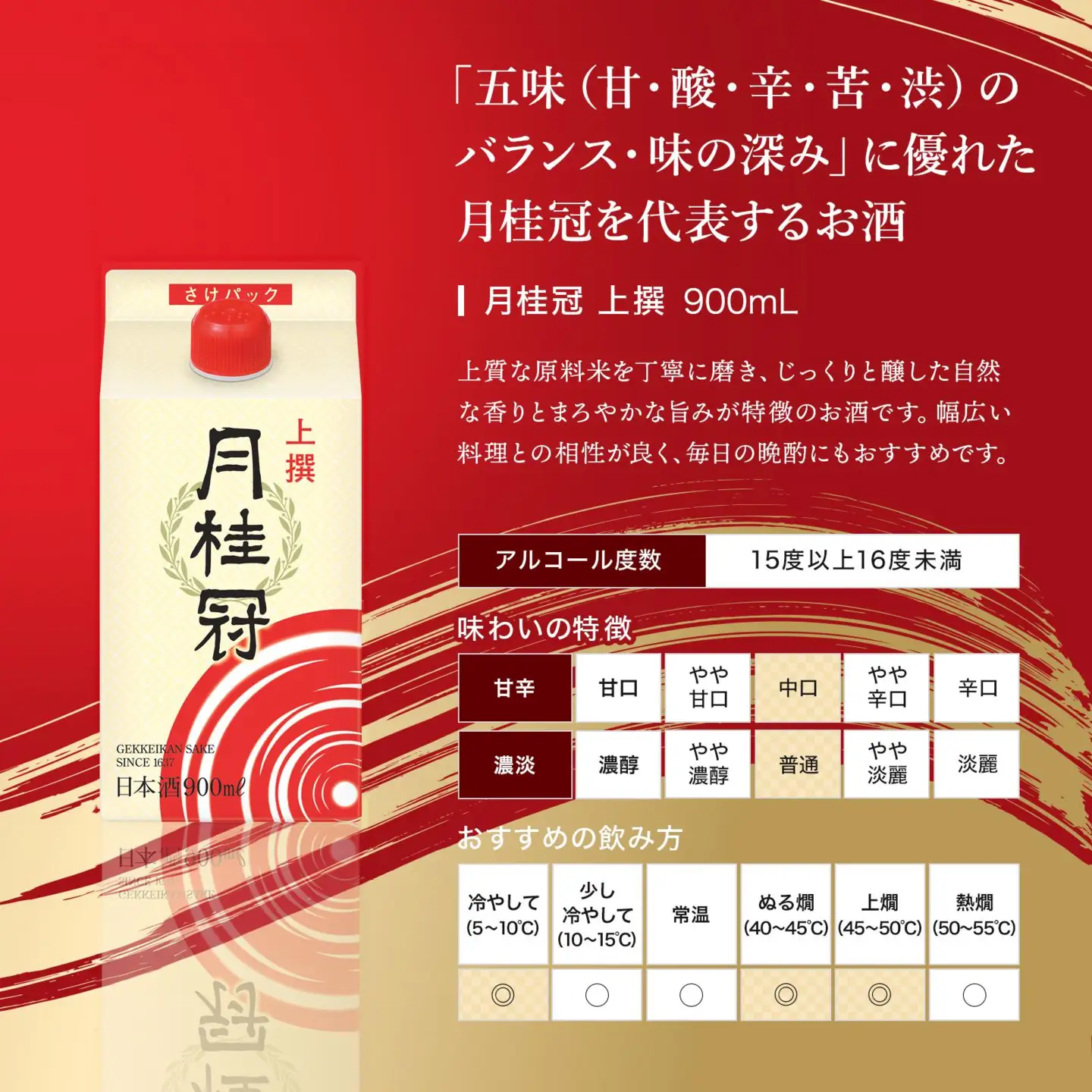 日本酒 月桂冠 上撰さけパック 900ml×6 日本酒
