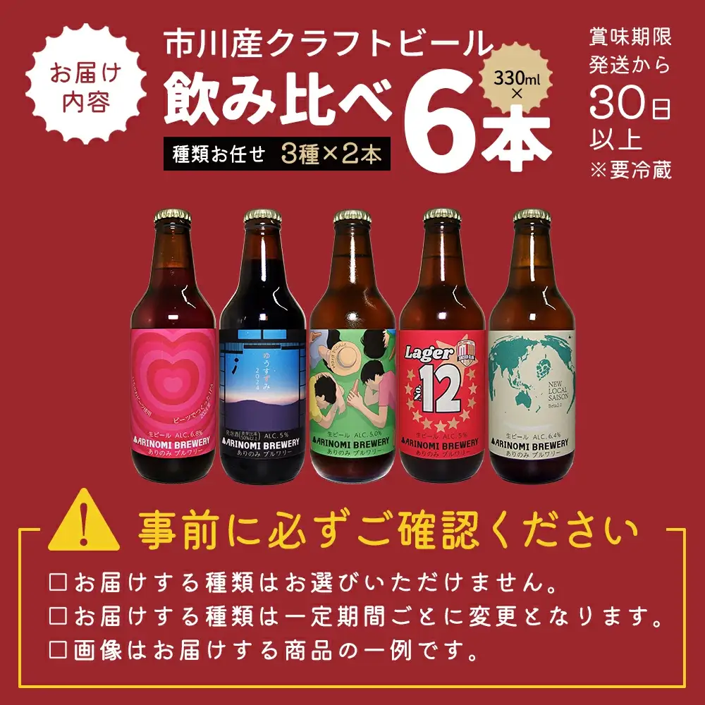 市川市初のビール工場『ありのみブルワリー』クラフトビール飲み比べセット　【12203-0272】