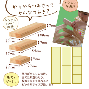 つみきのスタートセット からからつみき3種類セット100ピースギフトボックス入り