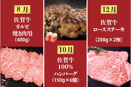 【偶数月発送 全6回定期便】ALL佐賀牛定期便(H118112)