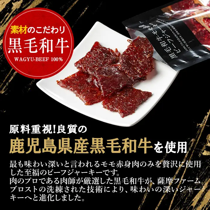 No.1241-B 鹿児島県産！黒毛和牛モモ赤身ビーフジャーキー(10袋) 選べる 国産 九州産 鹿児島県産 牛肉 黒毛和牛 和牛 モモ 赤身 おつまみ 肴 おやつ 間食 小分け セット 常温 常温保存 ふるさと納税 日置市 特産品 国産 牛肉 おつまみ ビーフジャーキー 【薩摩ファームブロスト】