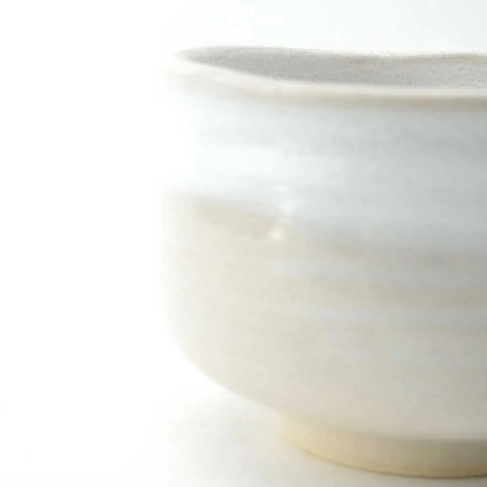 【波佐見焼】Folk Design 野点抹茶碗 白釉白唐津流し 1点【玉有】[IE50]