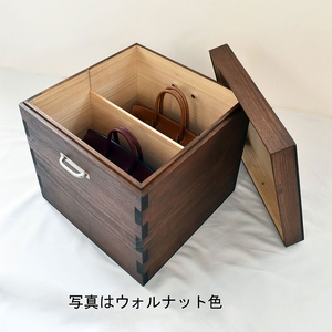 収納ボックス ラ・キャレ ウォルナット 総桐 高級皮革バック 収納 箪笥 初音の家具 カバン収納 木製 桐箱 収納ケース 小物収納ケース 収納家具 バッグ 小物 小物入れ クローゼット インテリア 家具 伝統工芸 伝統工芸品 工芸 大阪 大阪府 岸和田市