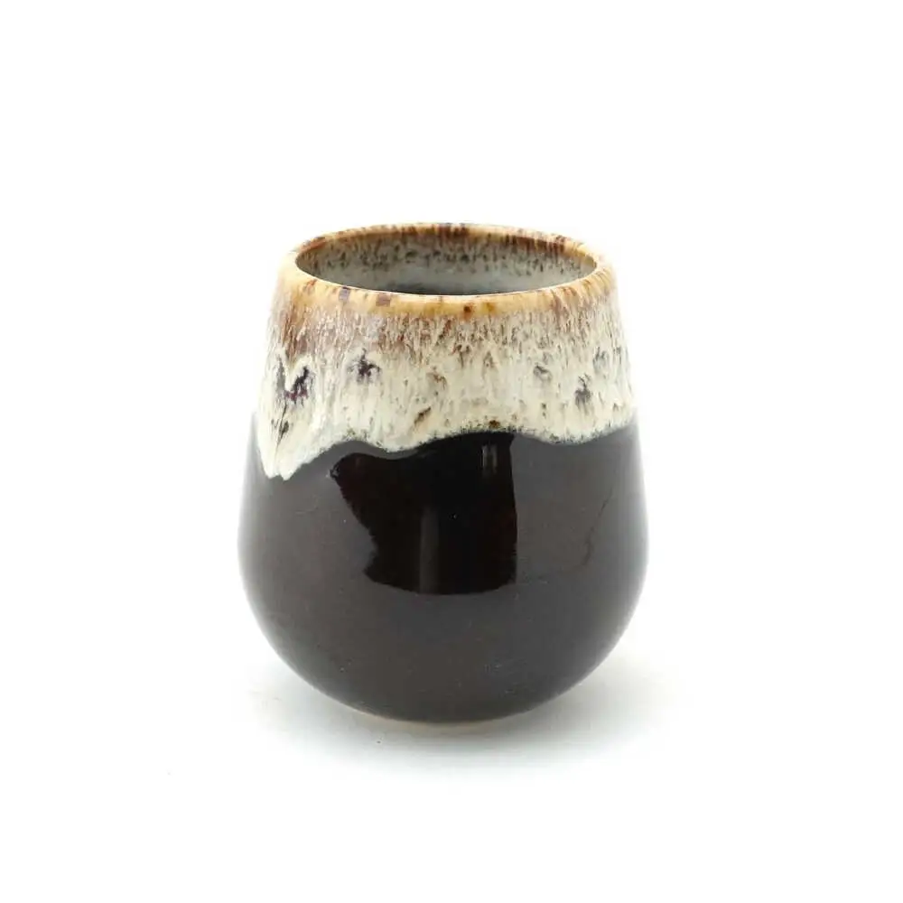 【波佐見焼】Folk Design 片口酒器・盃 飴茶白唐津流し 2点セット【玉有】[IE58]