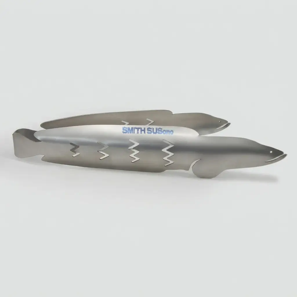 トング 使うたびに愛着が湧く、雷魚がモデルのチタン製トング (300mm)【 TITANIUM Tongs 雷魚 Snakehead L300 】 チタン 衛生的 水洗い 軽量 耐食性 裾野市 静岡県