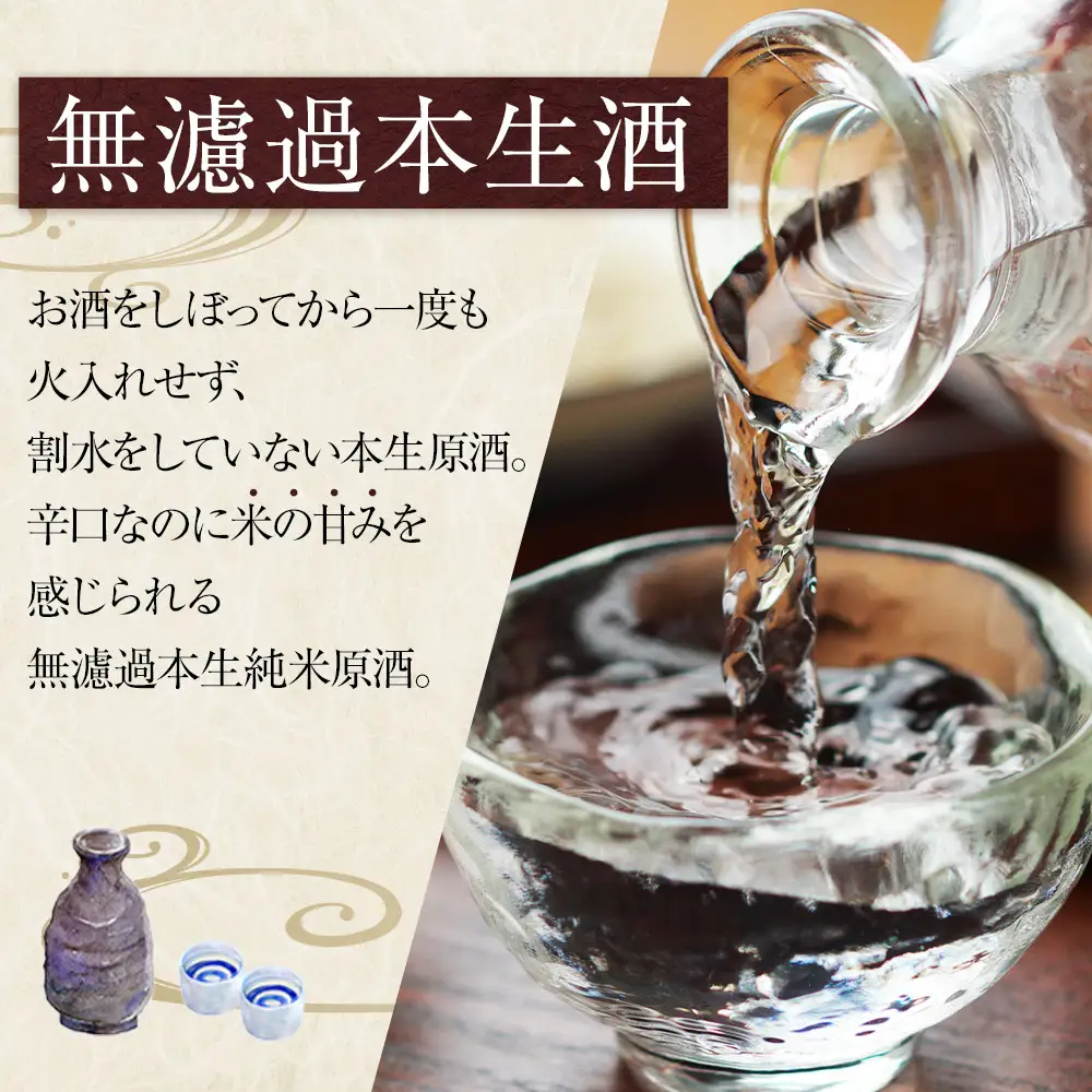 純米原酒 ＜無濾過本生酒＞純米原酒720ml3本セット