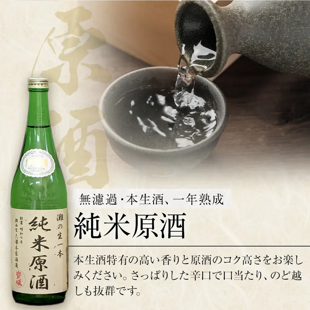 原酒 ＜無濾過本生酒＞山田錦純米吟醸原酒、純米原酒720ml2本セット