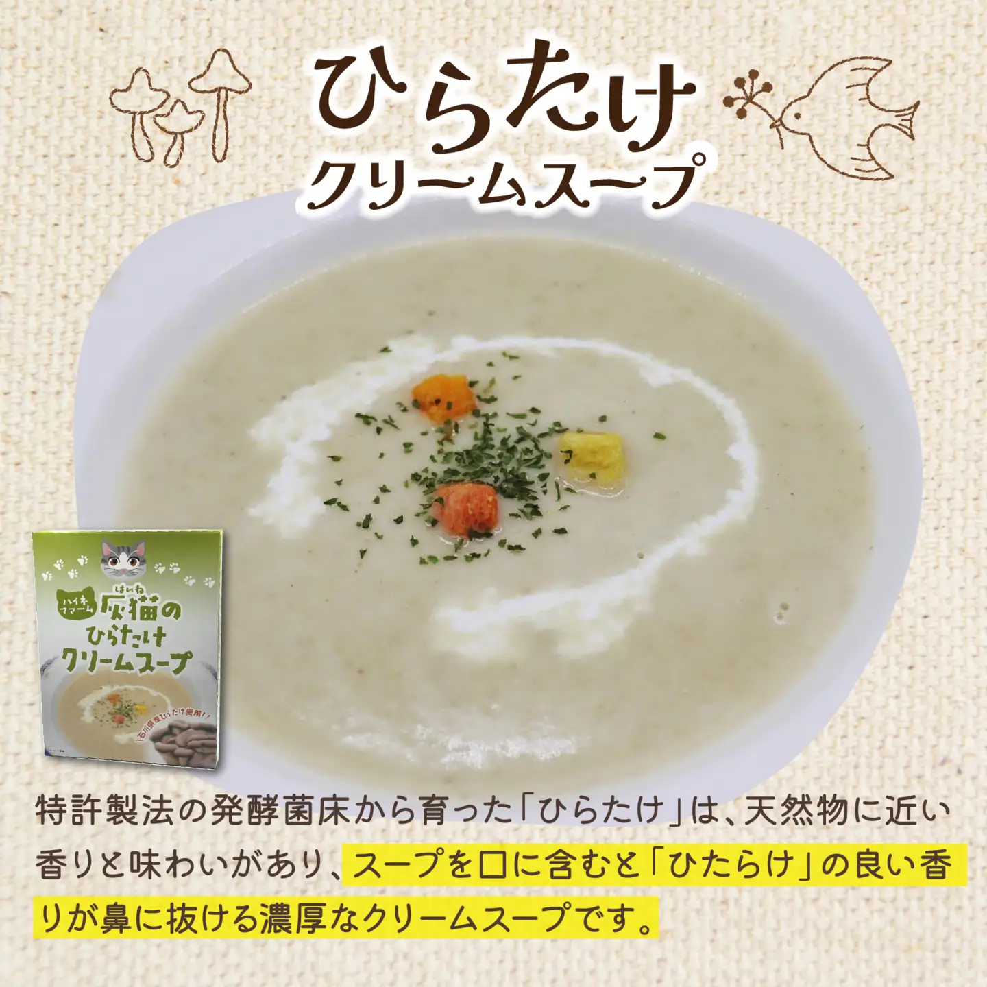 灰猫のきくらげカレー&ひらたけクリームスープのお試しセット