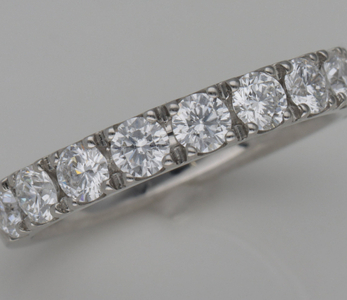 PT999鍛造リング　ハーフエタニティダイヤ10石1.0ct　9000300567