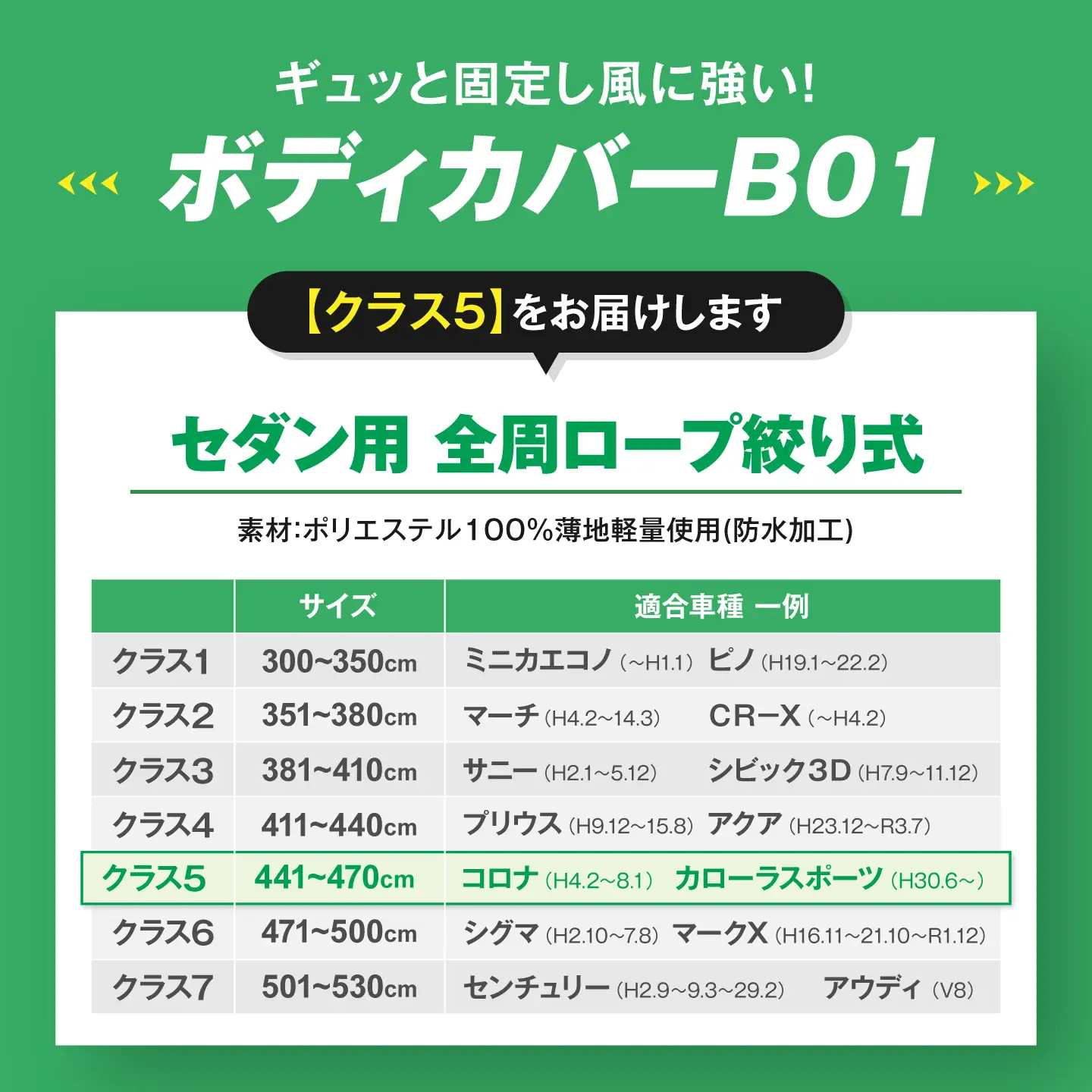 車 ボディカバーB01タイプ クラス5 車 BLAF014